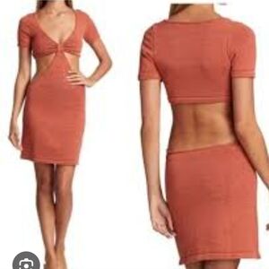 SHEIN X Sexy Terra Cotta 2 Piece Look Dress with Side & Back Cutouts size M